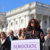 Rep. Sydney Kamlager-Dove speaks at a 2024 press conference