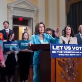 Speaker Emerita Pelosi, Leader Jeffries, Co-Chair DeGette at Dobbs anniversary press conference