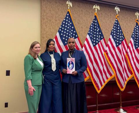 Vice Chair Lizzie Fletcher, Shanette Williams, Co-Chair Ayanna Pressley