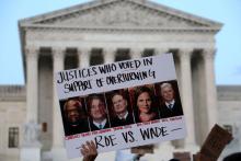 Abortion rights sign outside SCOTUS, May 2022